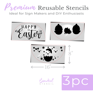 Happy Easter Chicks Door Hanger 16in Stencil-Easter-Essential Stencil