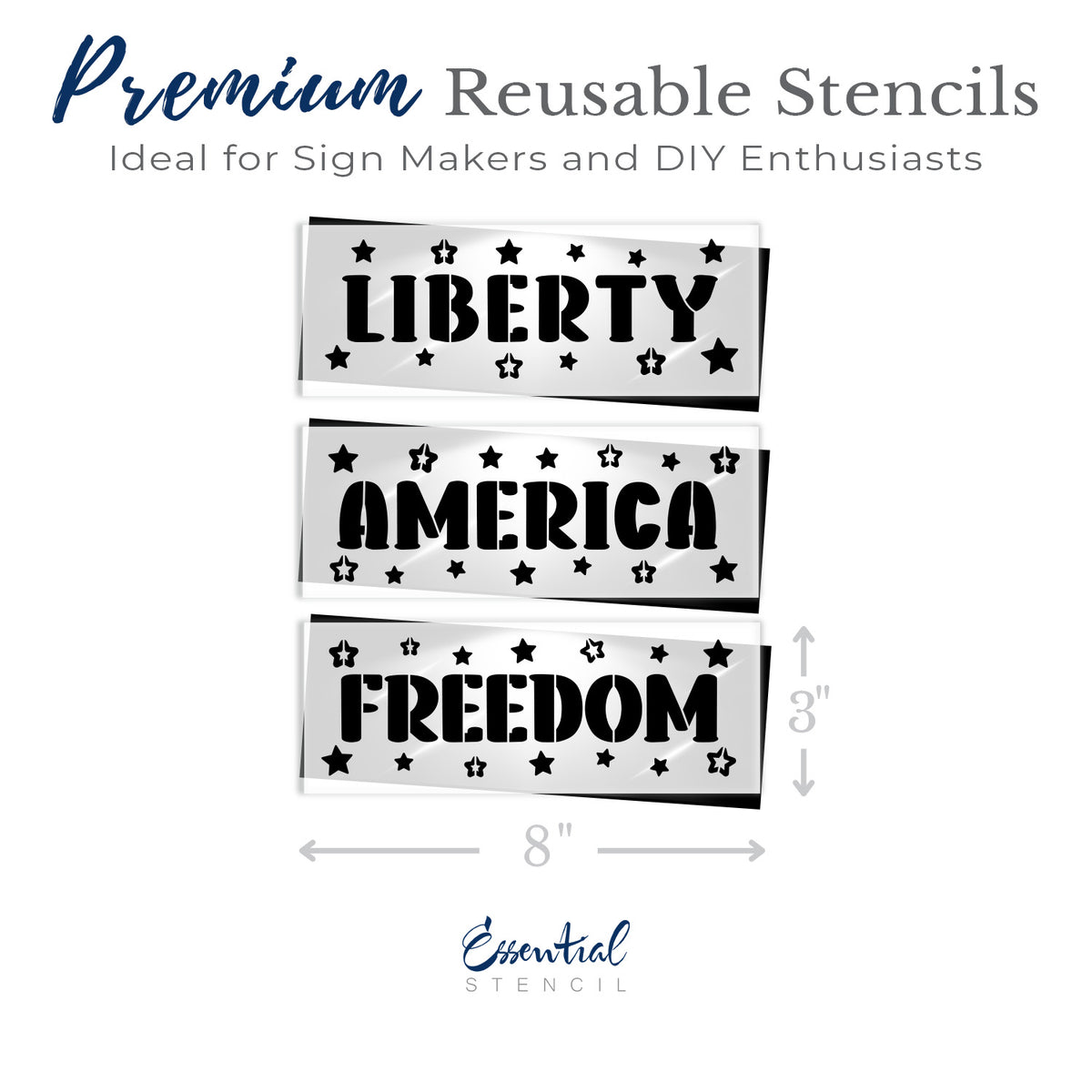 Liberty. America. Freedom Stencil Set (3 Pack)-Patriotic-Essential Stencil