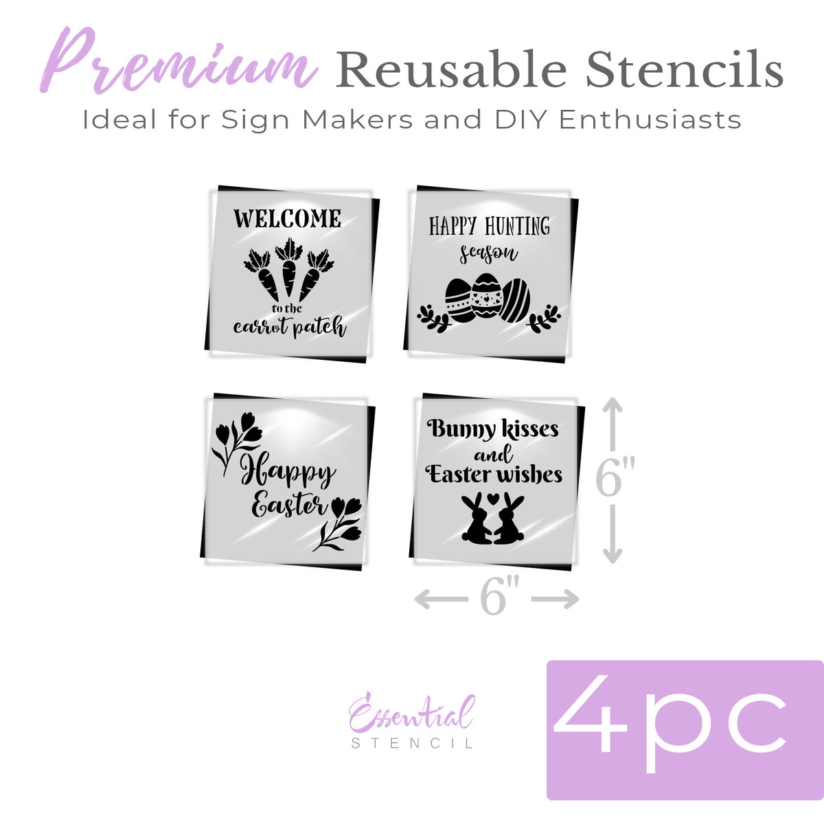 Easter Wishes Mini Stencil (4pk)-Easter-Essential Stencil