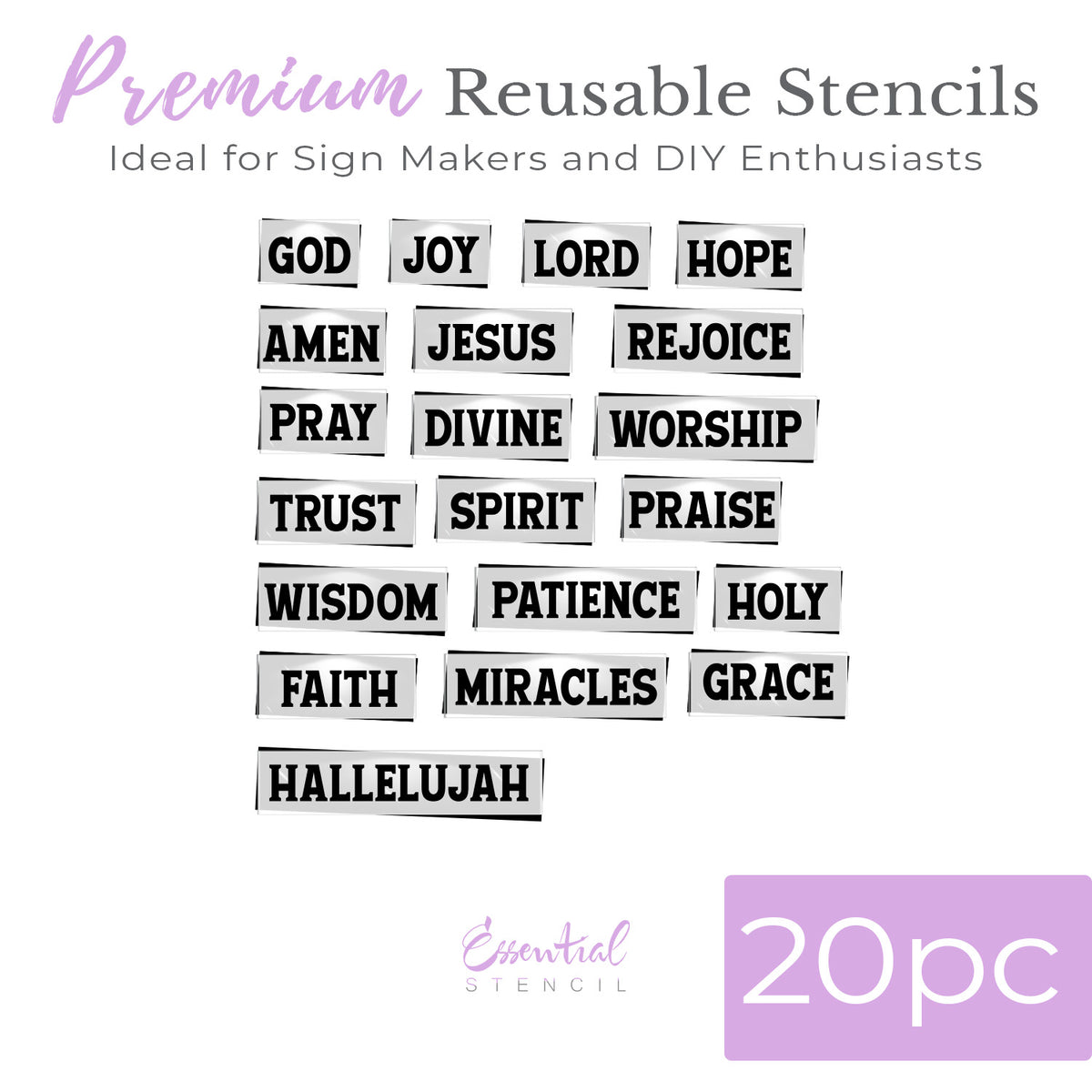 Faith 1 Inch Words-Easter-Essential Stencil