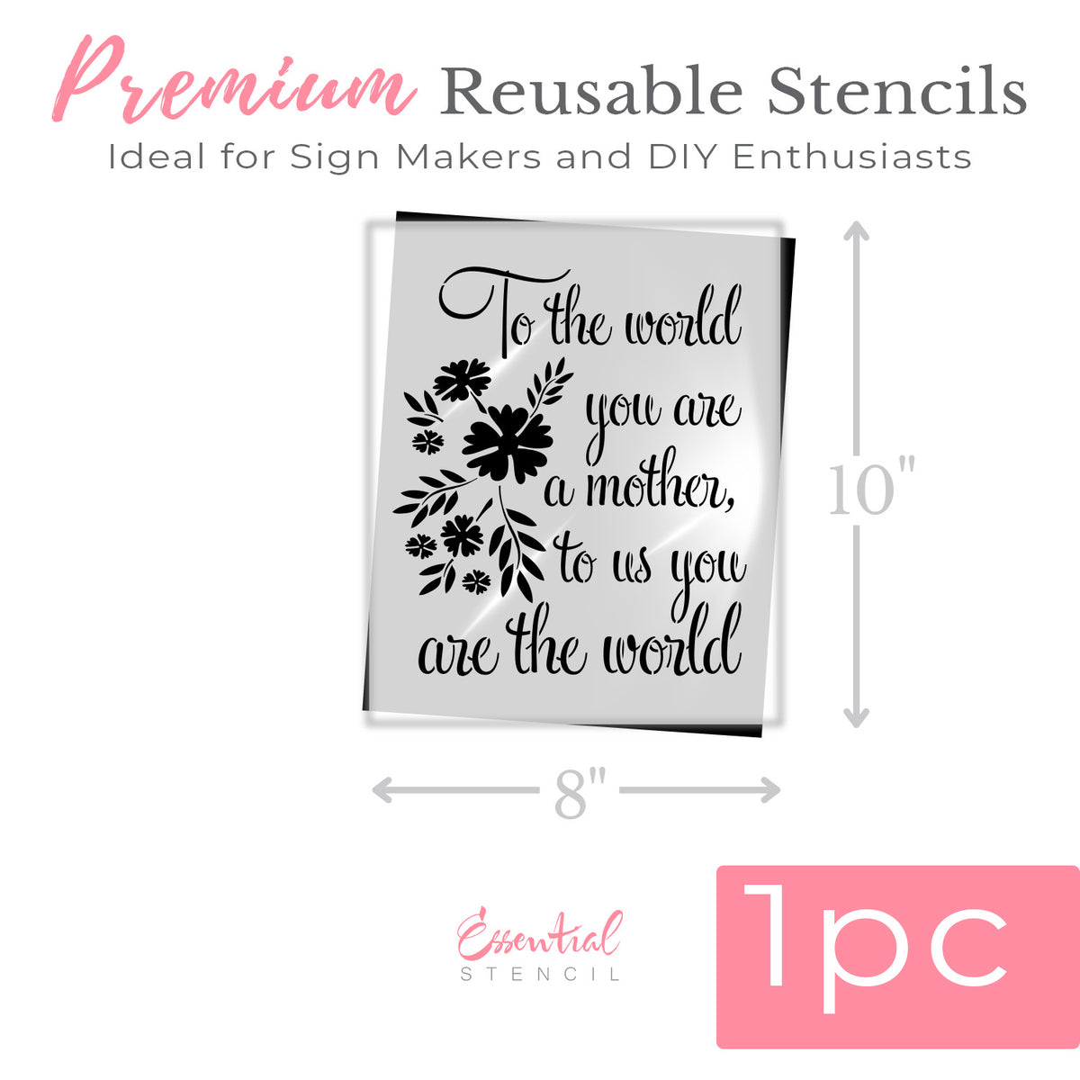 Mom, You Are Our World Stencil-Mother's Day-Essential Stencil