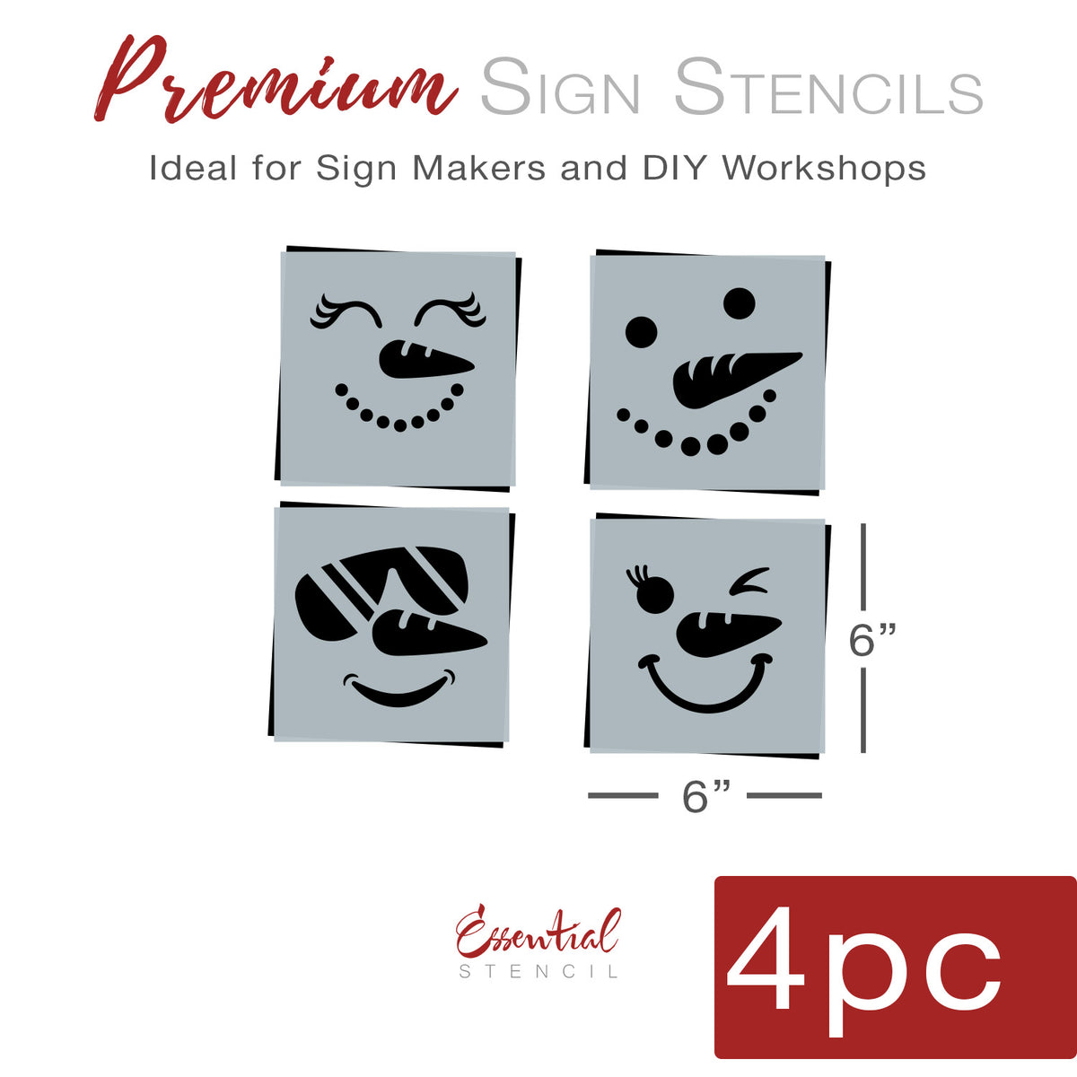 Snowmen Faces Stencil Set-Christmas-Essential Stencil