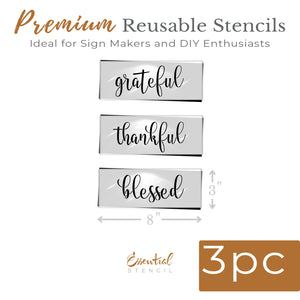 Grateful, Thankful, Blessed Mini Stencil Set (Free Gift $65+)-Fall-Essential Stencil