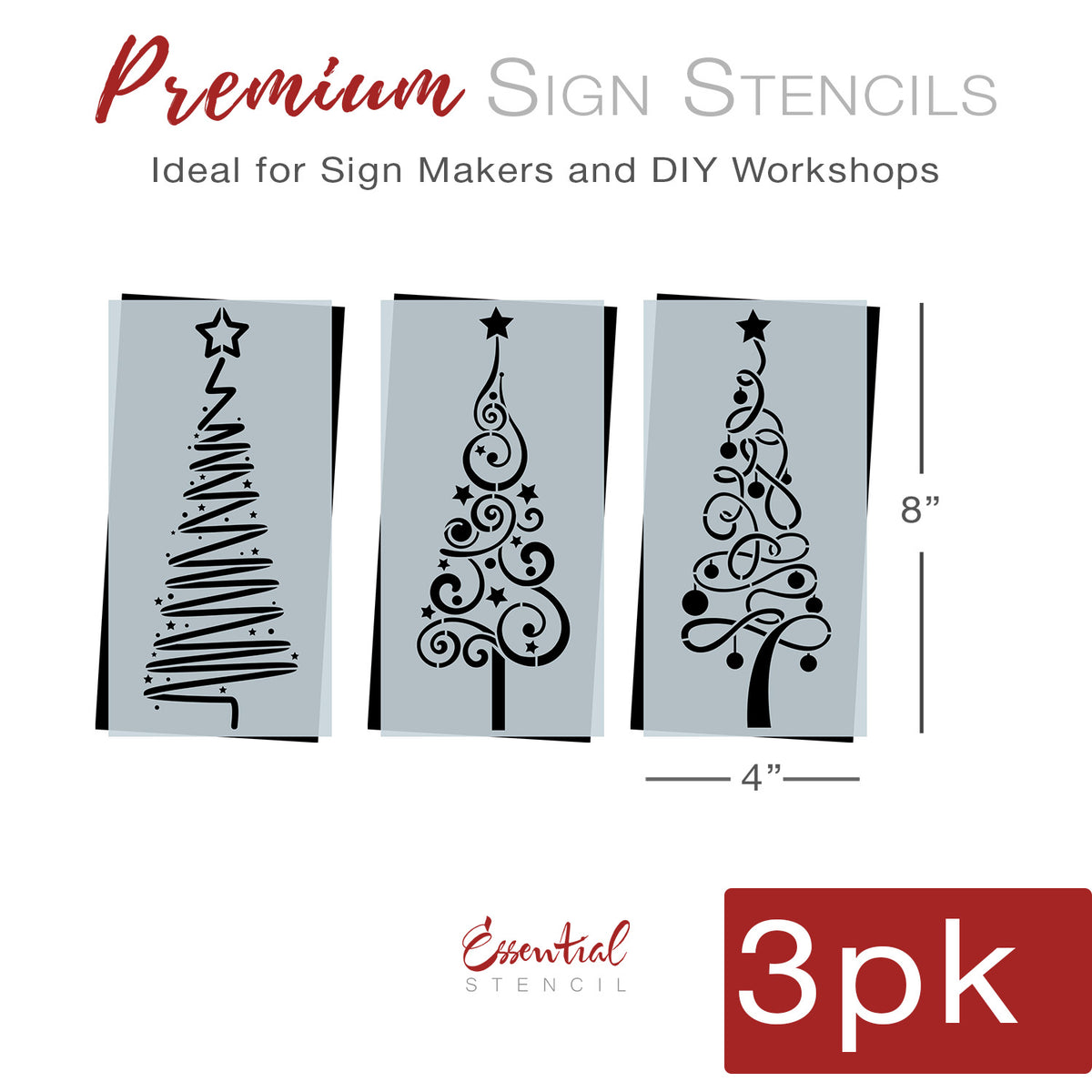 Mini Modern Trees Stencil Set-Christmas-Essential Stencil