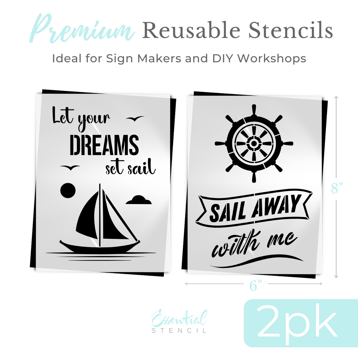 Sail Away Stencil Set (2pk)-Coastal-Essential Stencil