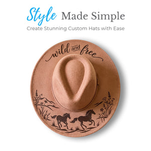 Wild & Free Horses-Hat Stencil-Essential Stencil