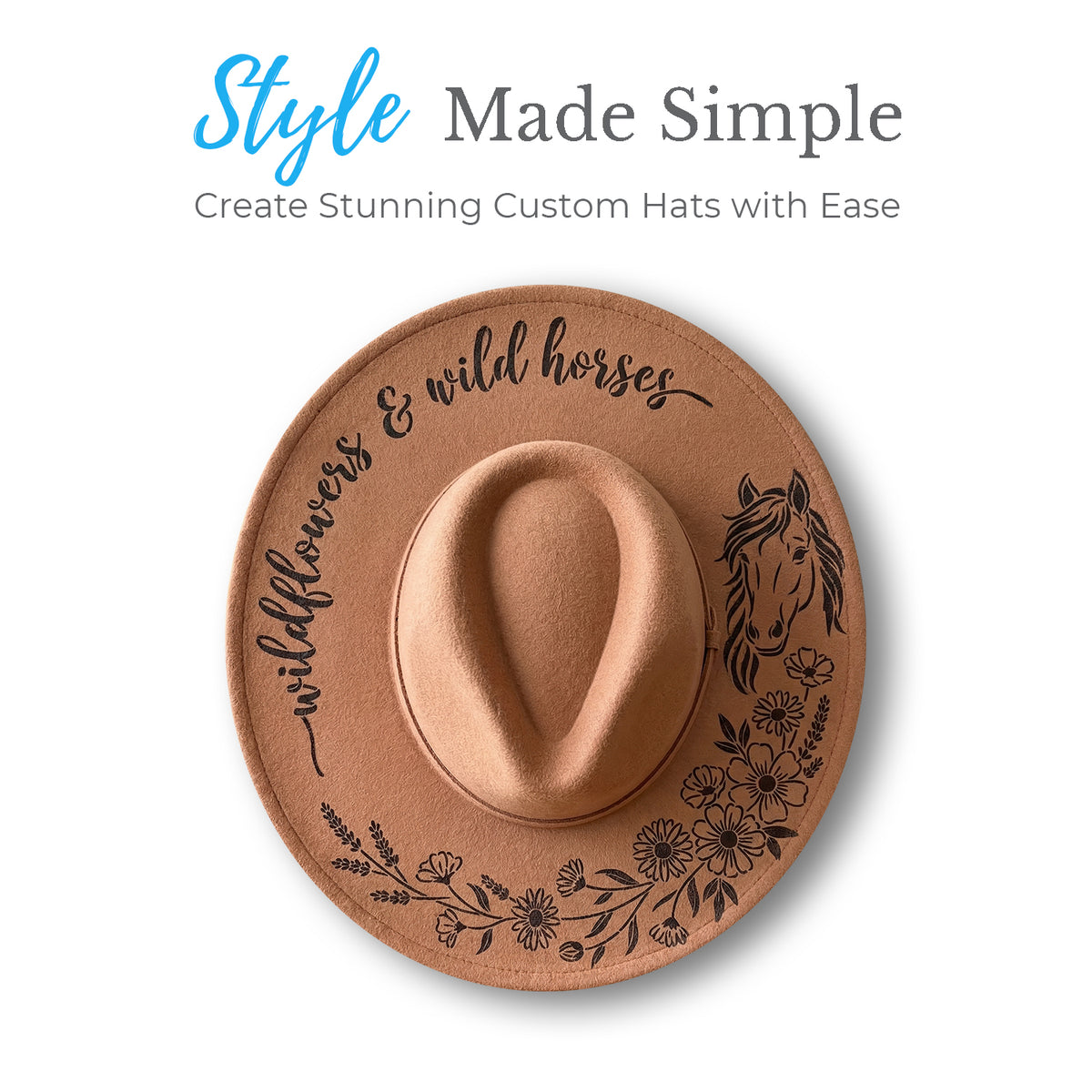 Wildflowers & Wild Horses-Hat Stencil-Essential Stencil