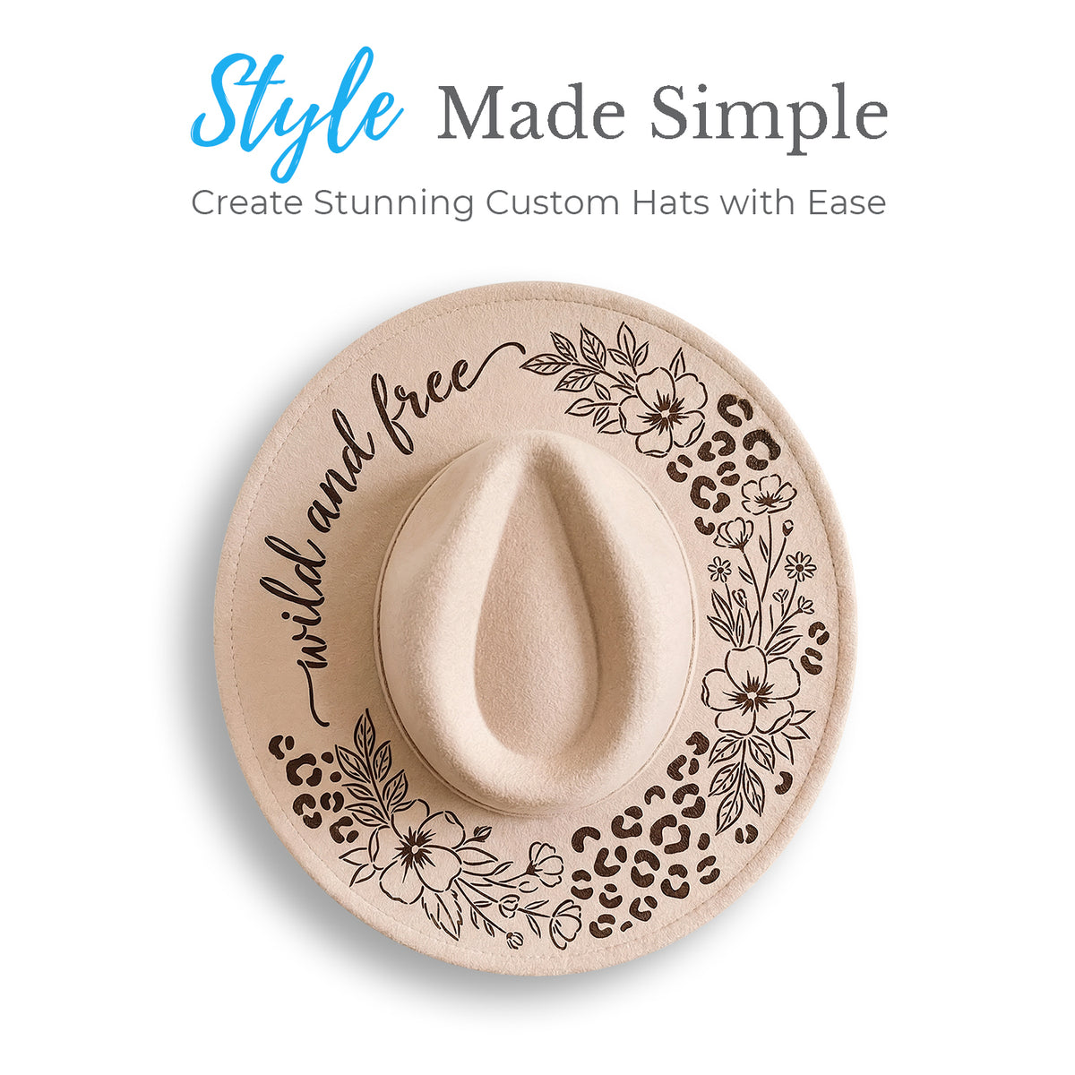 Wild Floral Leopard-Hat Stencil-Essential Stencil
