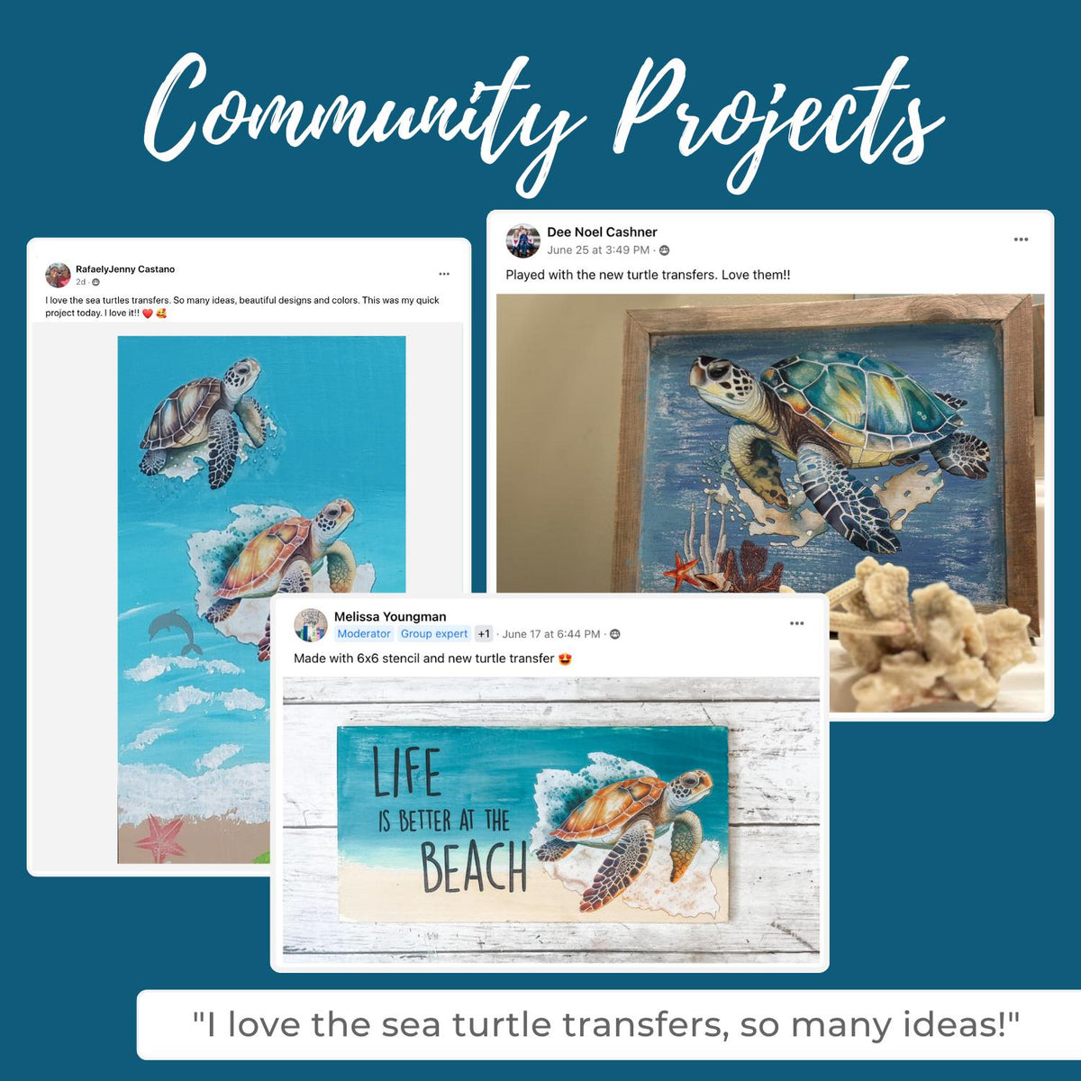 Sea Turtles and Shells Rub-on Transfer-Rub-on Transfer-Essential Stencil