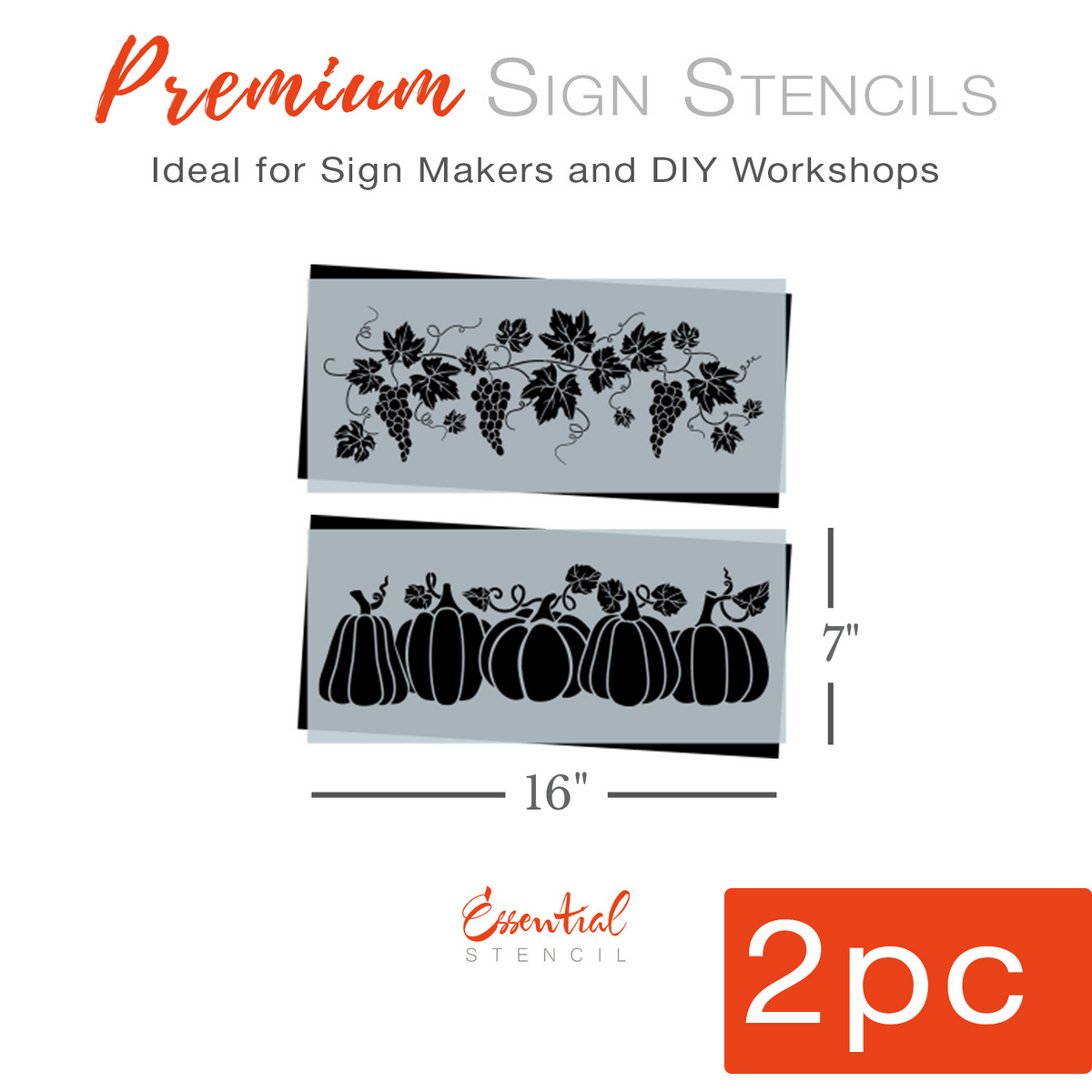 Reusable Pumpkins and Grapevine Sign Stencils (2 Pack) DIY Fall Decor ...