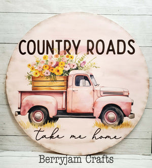 Floral Vintage Trucks Rub-on Transfer