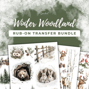 Winter Woodland Rub-on Transfer Bundle-Winter-Essential Stencil