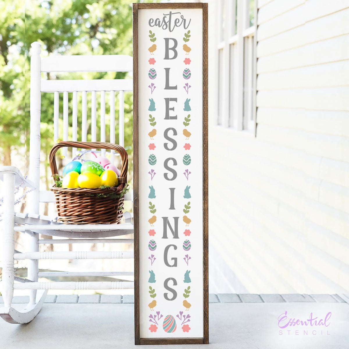 Vertical Easter Blessings 5ft Stencil-Easter-Essential Stencil