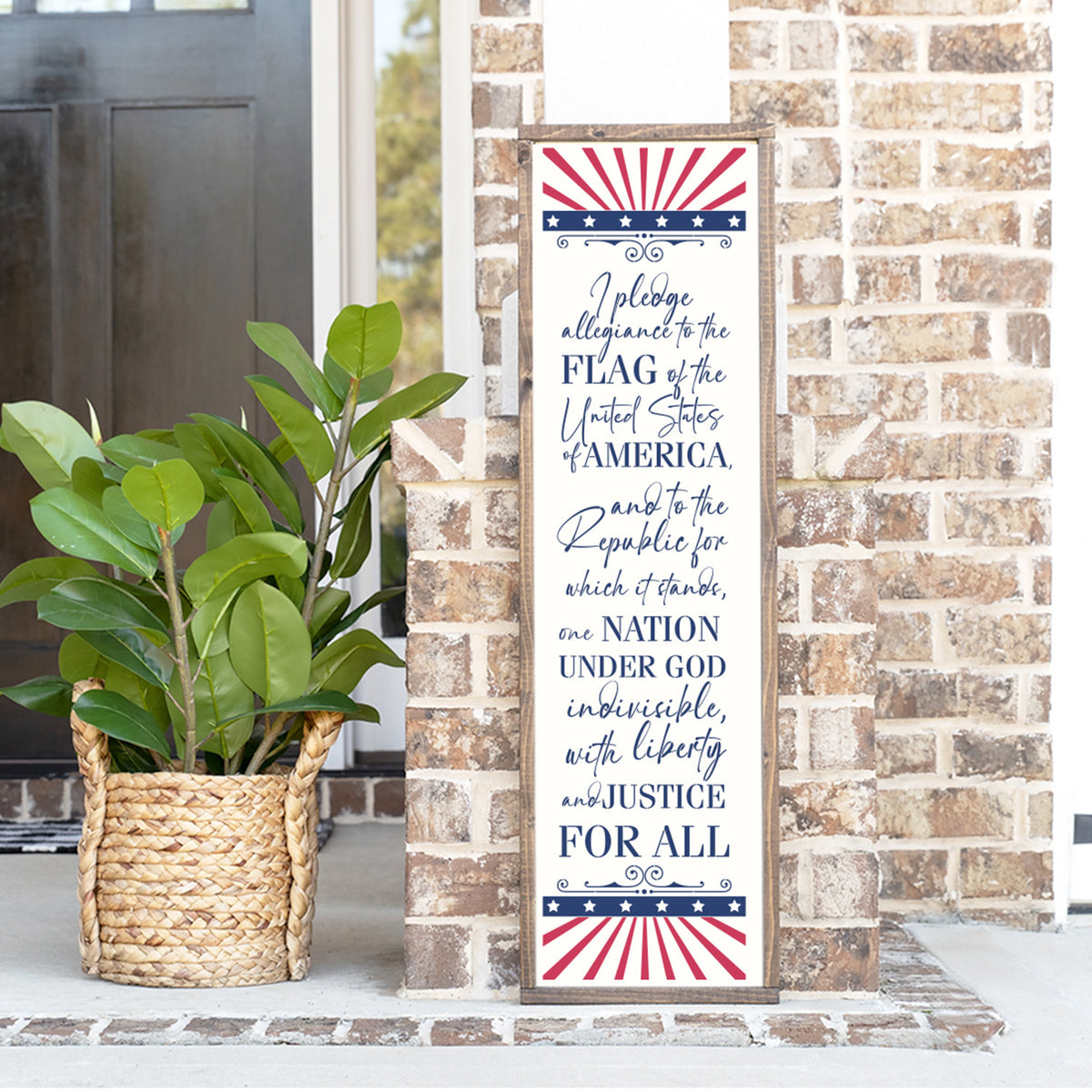 Pledge of Allegiance 4ft Porch Stencil-Patriotic-Essential Stencil