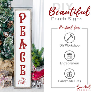 5ft Peace on Earth Vertical Porch Stencil-Christmas-Essential Stencil