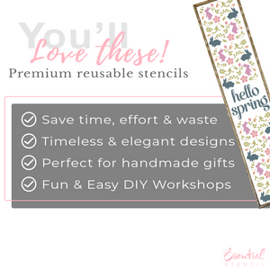 Hello Spring Bunnies Stencil-Spring-Essential Stencil