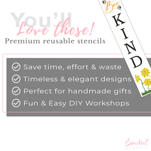 Bee Kind 4ft Porch Leaner Stencil-Spring-Essential Stencil
