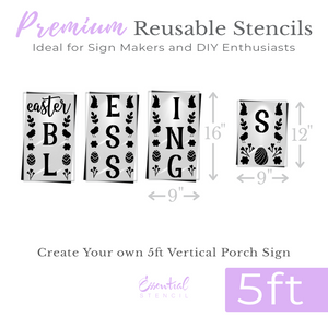 Vertical Easter Blessings 5ft Stencil-Easter-Essential Stencil