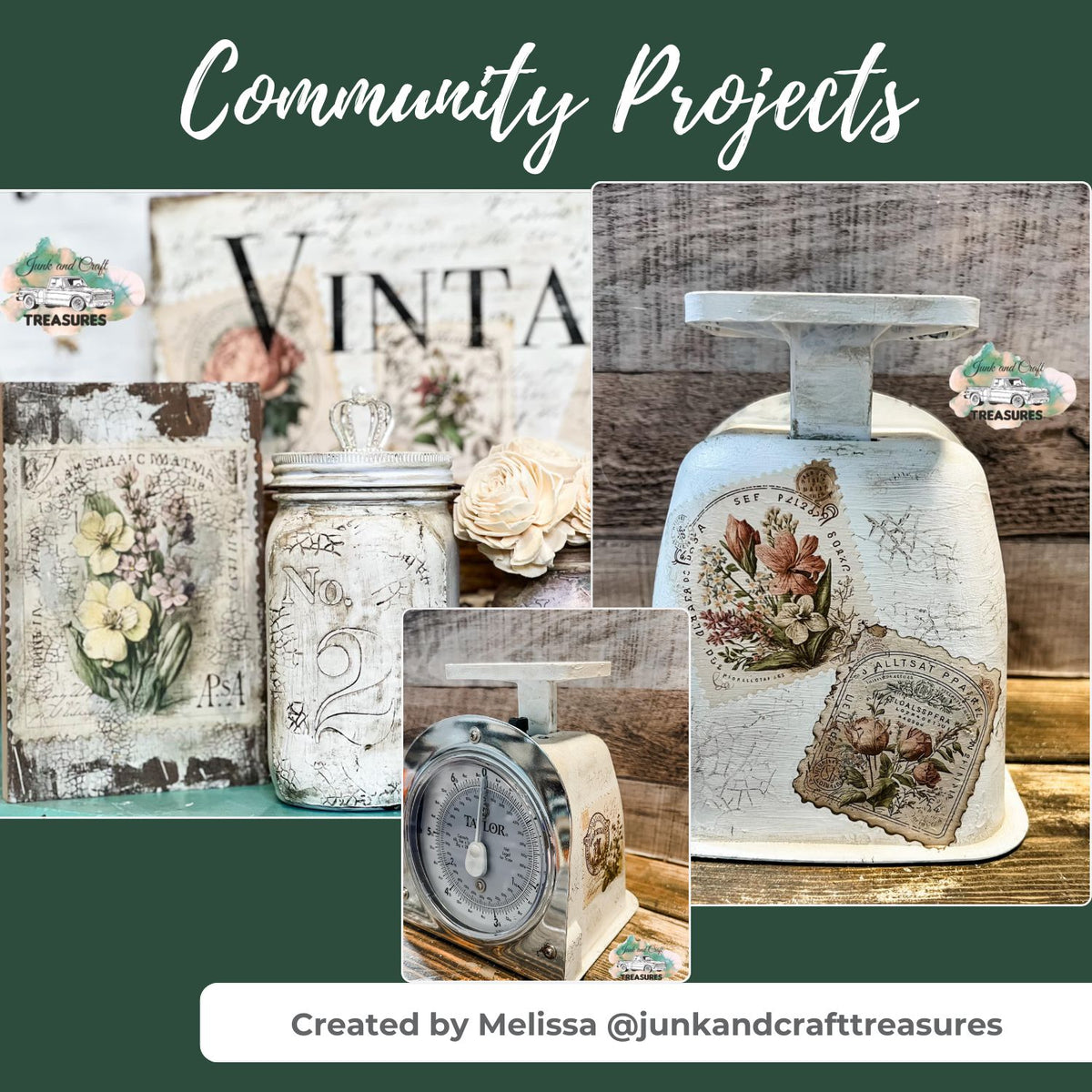 Vintage Spring Stamps Rub-on Transfer-Rub-on Transfer-Essential Stencil