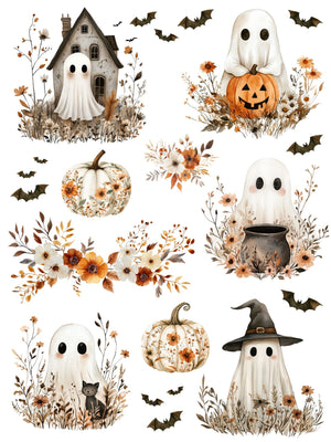 Wildflower Ghosts Rub-on Transfer Set-Rub-on Transfer-Essential Stencil