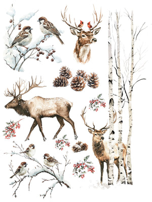 Winter Woodland Friends Rub-on Transfers-Rub-on Transfer-Essential Stencil