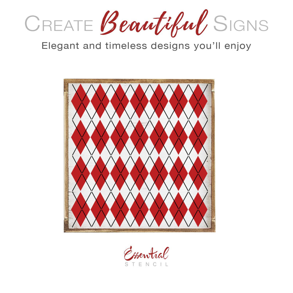 Argyle Pattern Stencil Set (2 pack)-Christmas-Essential Stencil
