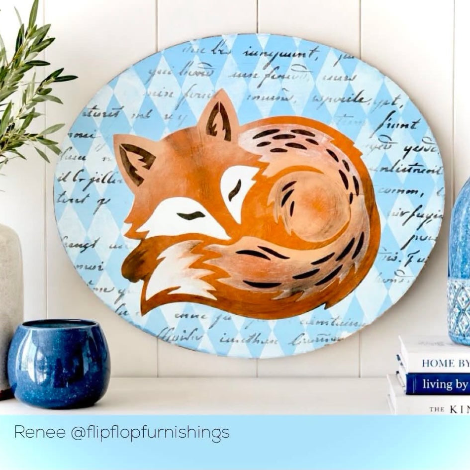 Hello Fall Fox Door Hanger Stencil