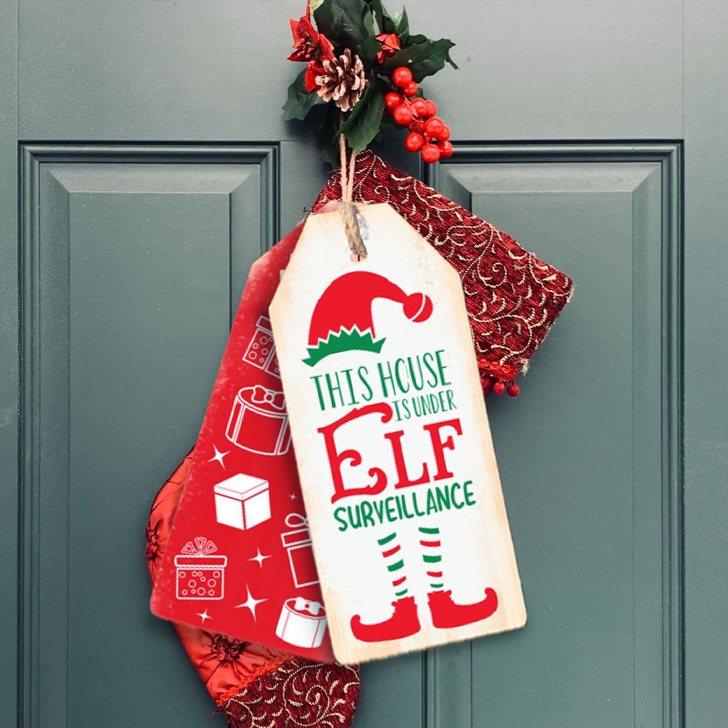 Elf Surveillance Large Tags (2-pack)-Christmas-Essential Stencil