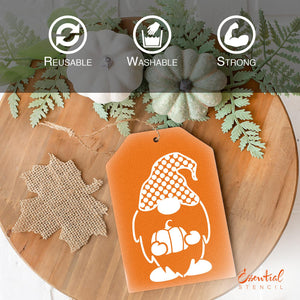  DIY reusable fall gnome mini tag stencils, gnome with sunflower hat, gnome with fall leaf, gnome with acorn , gnome holding pumpkin, Mini autumn gnome tiered tray tags, fall wood tags, mini gnome stencils, gnome holding maple leaf, gnome with striped hat, gnome with polk a dot hat
