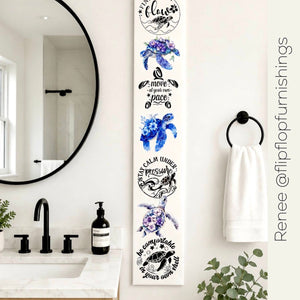 Floral Sea Turtles-Rub-on Transfer-Essential Stencil