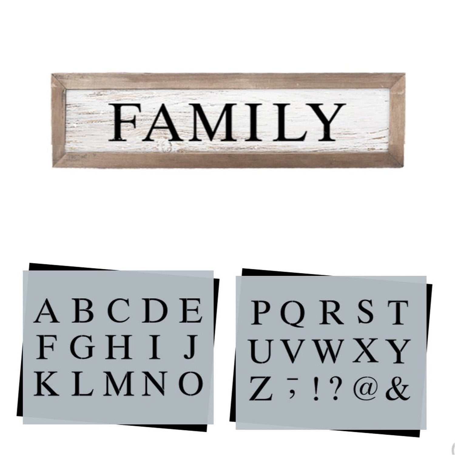 A-Z Alphabet Stencil Set | 2" Roman Letters and Symbol (2 Pack)-Alphabet-Essential Stencil