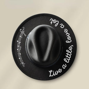 live a little love a lot hat stencil with music notes