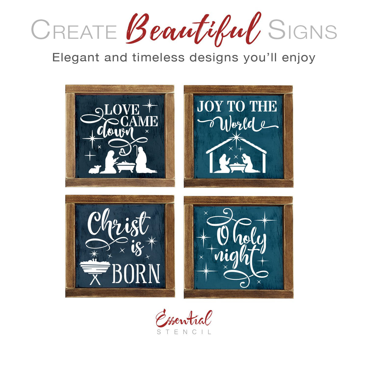 Love Came Down Stencil Set (3 Pack) + Bonus-Christmas-Essential Stencil