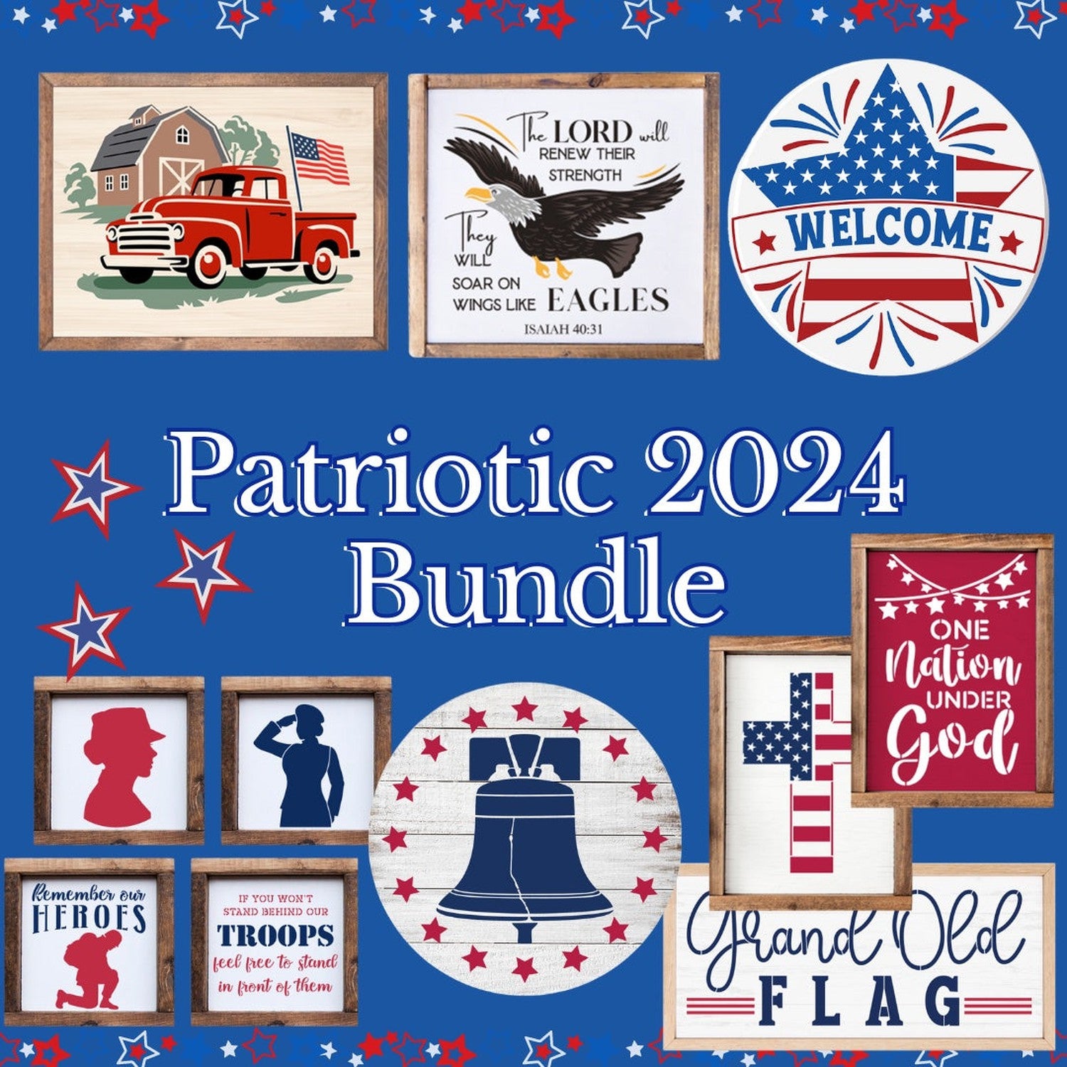patriotic stencils 4th of july bundle deal