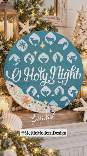 O Holy Night Nativity Stencil