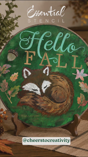 Hello Fall Fox Door Hanger Stencil