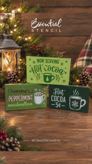 Hot Cocoa Christmas Stencil Set
