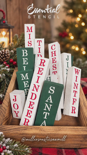 Vertical Christmas Word Stencil Set