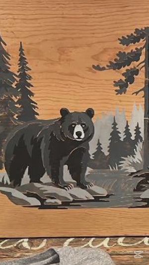 Layered Forest Bear Stencil