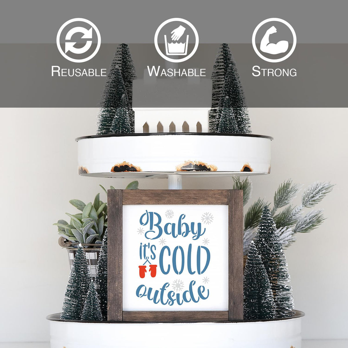 Winter Mini Sign Stencils (6 Pack)-Christmas-Essential Stencil