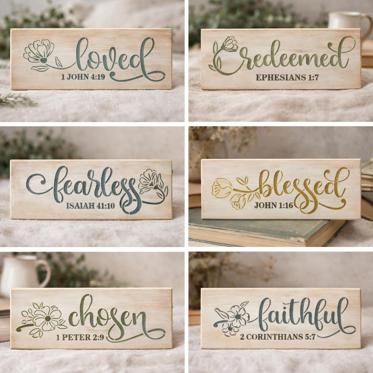 Words of Faith Stencils (6 Pack)-Spring-Essential Stencil