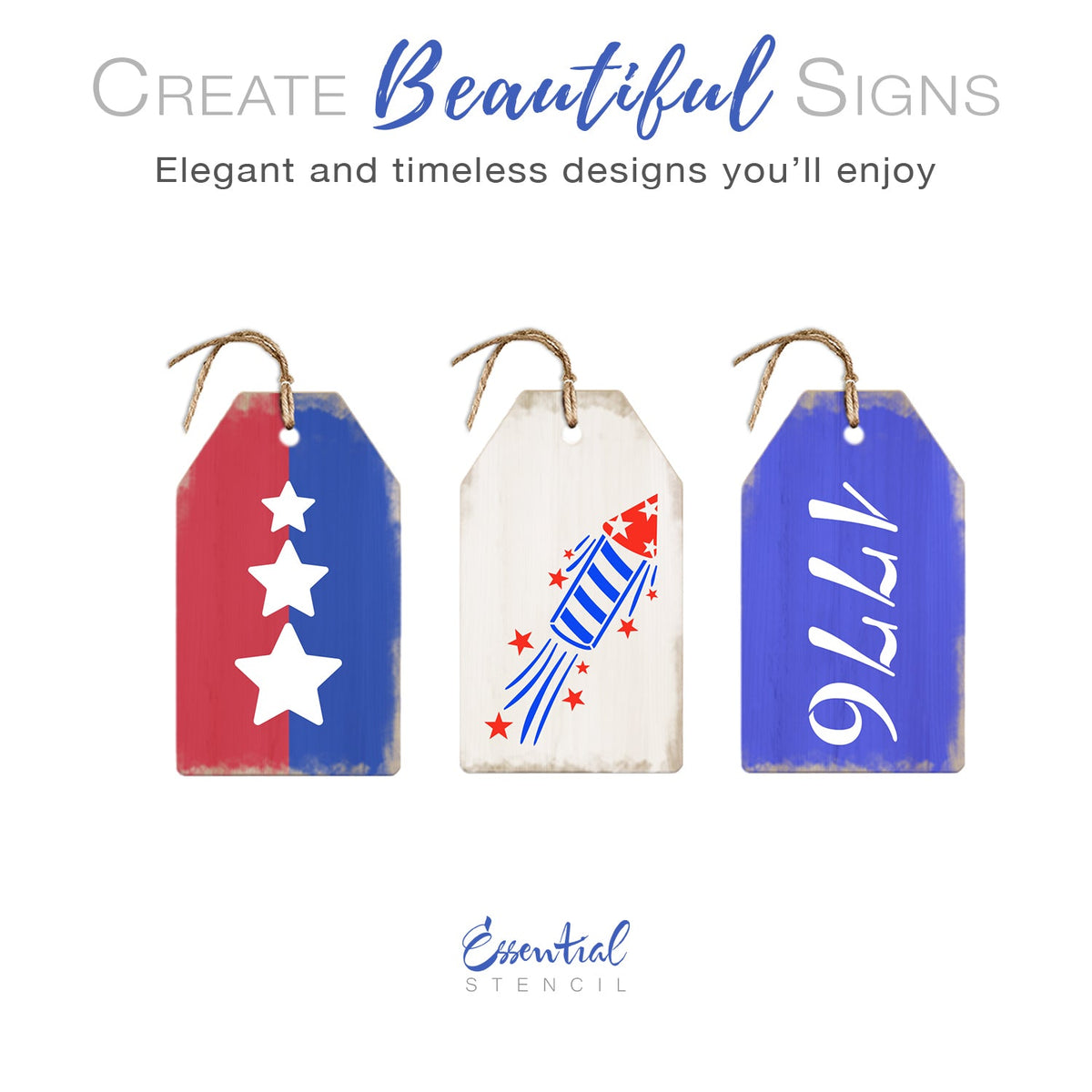 patriotic rocket stencil