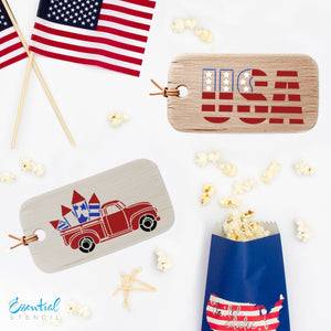 Reusable 4th of July Stencils mini Tag Fourth of July stencils, Vintage Truck with Fireworks reusable stencil, Stars reusable stencil, USA reusable stencil