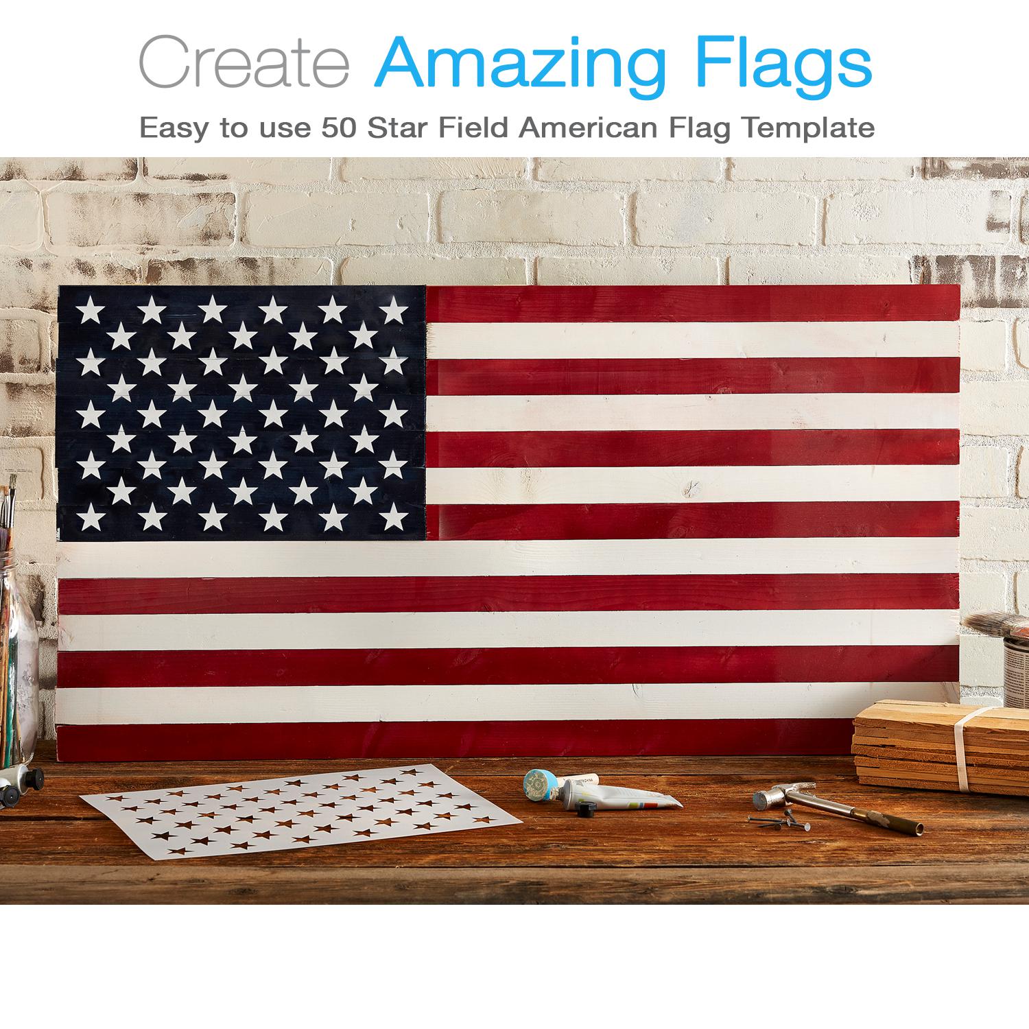 USA Flag Stencil  4 x 7 