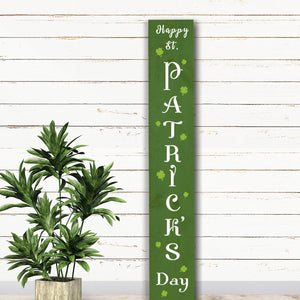 DIY reusable happy st patrick's day porch leaner stencils, Happy St. Patrick's day vertical porch board stencil, diy front porch decor