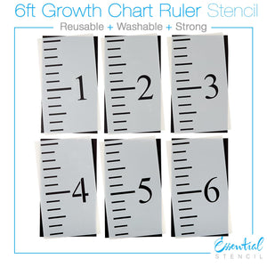 Premium reusable growth chart ruler stencil (6ft)