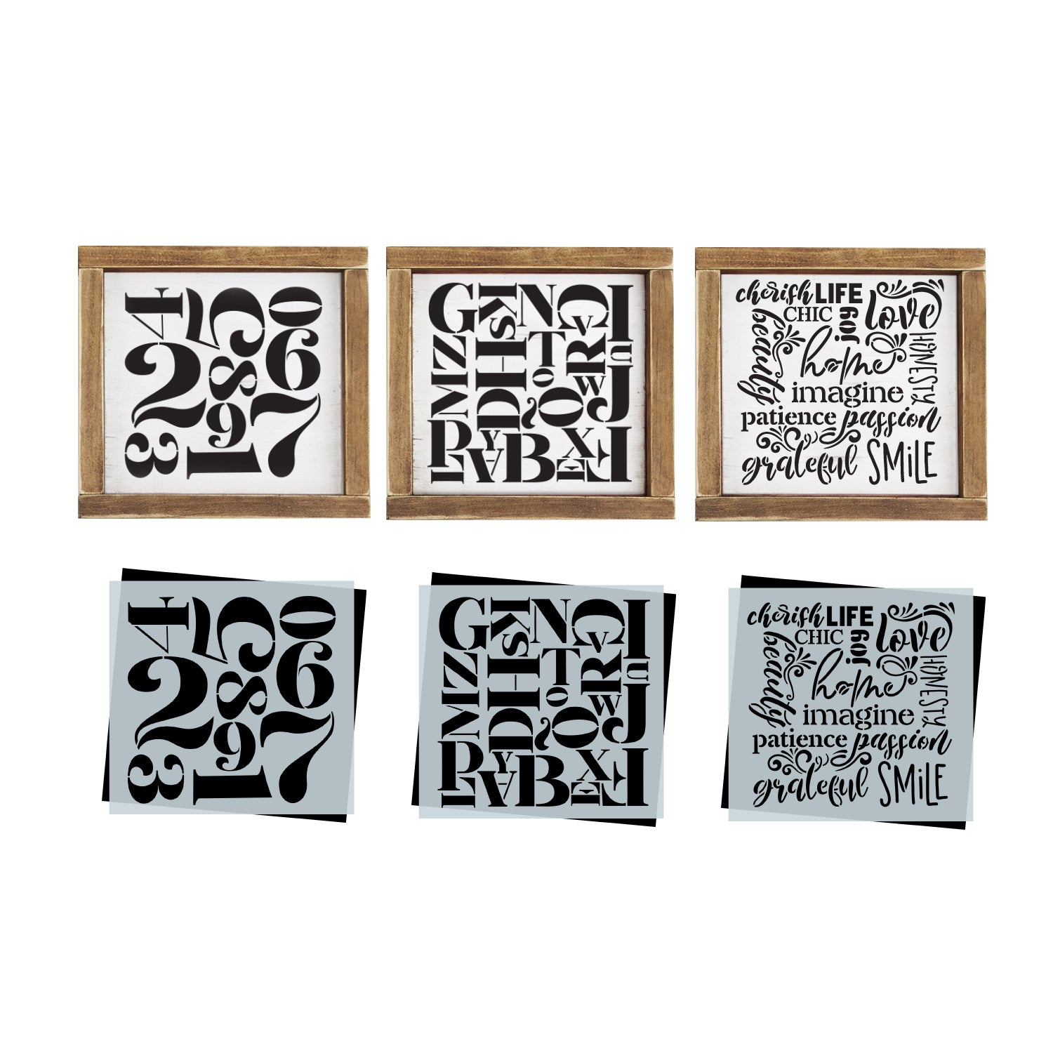 Words and Numbers Mini Sign Stencil (3pk)-Summer-Essential Stencil