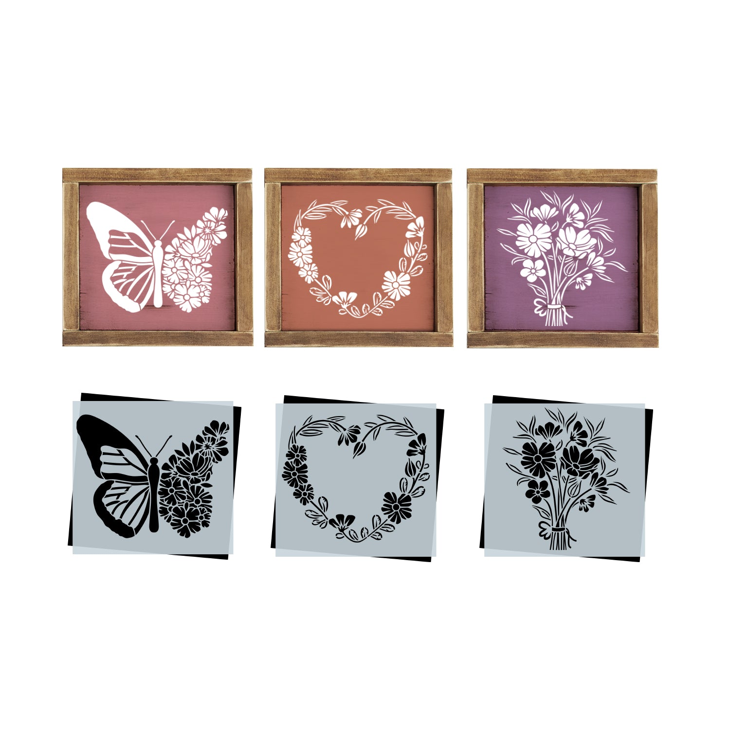 Designer Stencils Circle Flower Motif Stencil & Free Bonus Stencil FS073-B  - The Home Depot