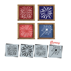 Fireworks Mini Sign Stencil (3pk) + Bonus-Summer-Essential Stencil