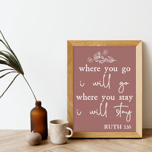 "Where you go, I will go" Sign Stencil-Pattern-Essential Stencil